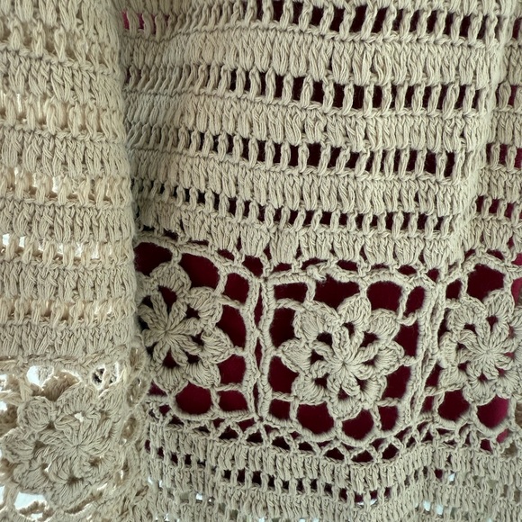 Sundance Catalog Tan Crocheted ‘Fosette’ Cardigan - Picture 6 of 9